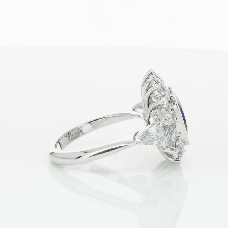 18ct White Gold Sapphire & Diamond Ring-Ring-Walker & Hall