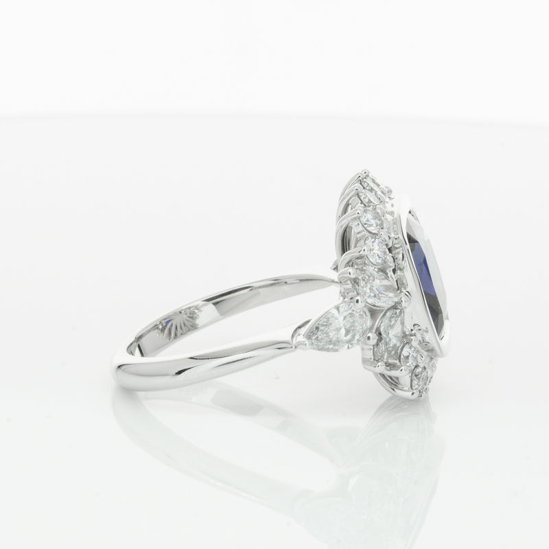 18ct White Gold Sapphire & Diamond Ring-Ring-Walker & Hall