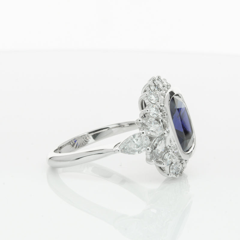 18ct White Gold Sapphire & Diamond Ring-Ring-Walker & Hall
