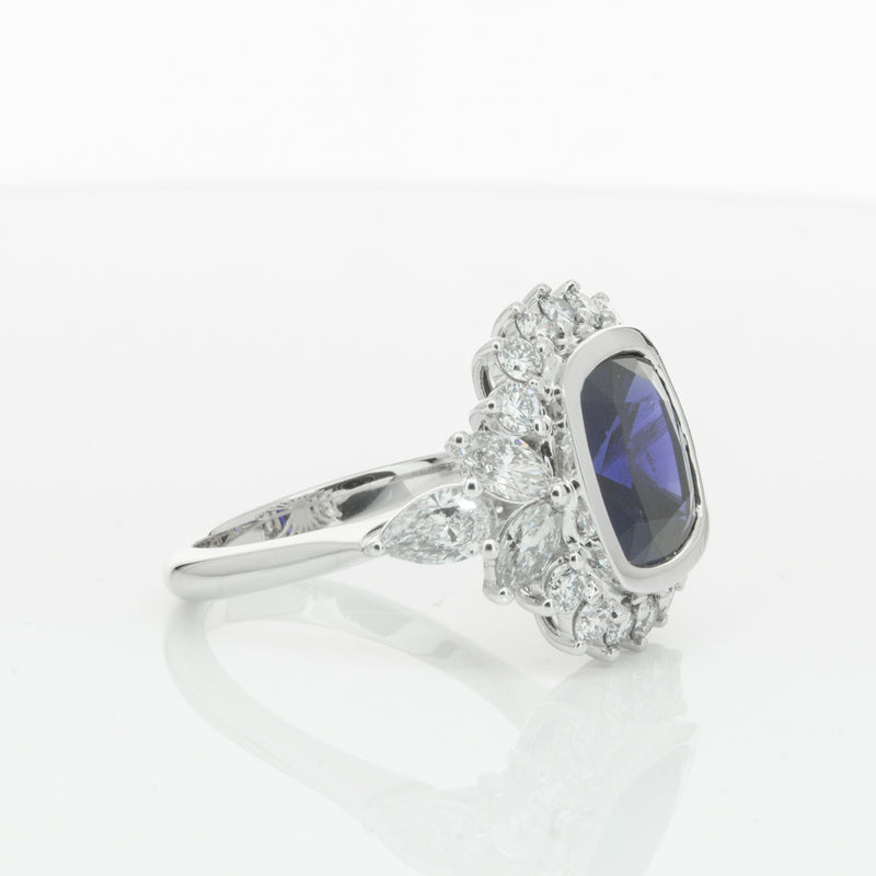 18ct White Gold Sapphire & Diamond Ring-Ring-Walker & Hall