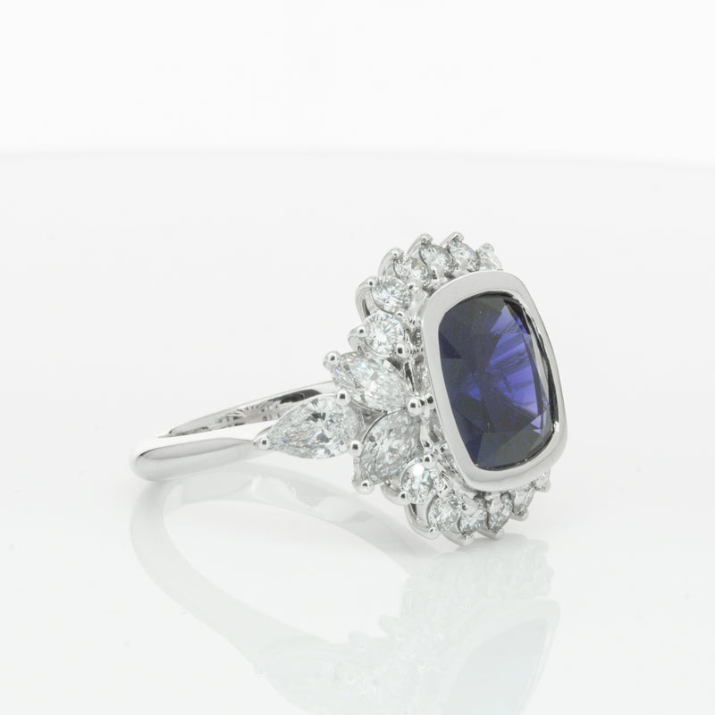 18ct White Gold Sapphire & Diamond Ring-Ring-Walker & Hall
