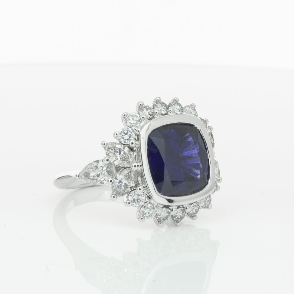 18ct White Gold Sapphire & Diamond Ring-Ring-Walker & Hall