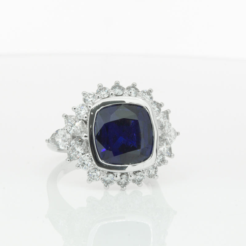 18ct White Gold Sapphire & Diamond Ring-Ring-Walker & Hall