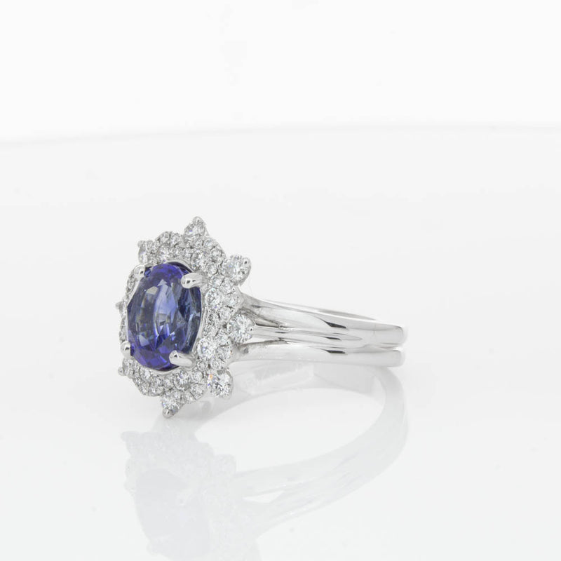 18ct White Gold Sapphire & Diamond Ring-Ring-Walker & Hall