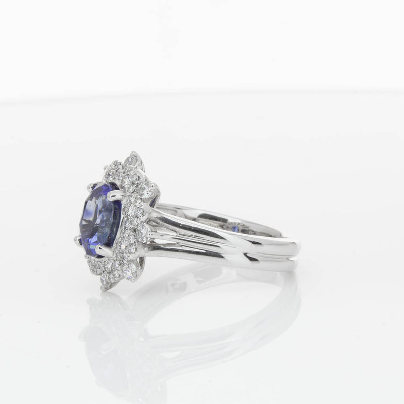 18ct White Gold Sapphire & Diamond Ring-Ring-Walker & Hall