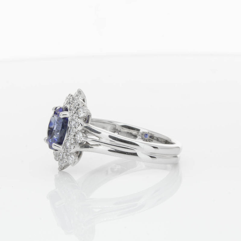 18ct White Gold Sapphire & Diamond Ring-Ring-Walker & Hall