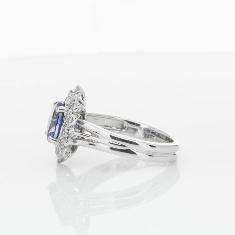 18ct White Gold Sapphire & Diamond Ring-Ring-Walker & Hall