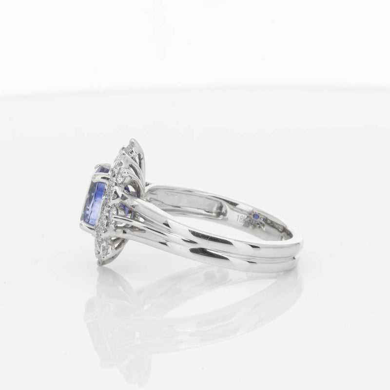 18ct White Gold Sapphire & Diamond Ring-Ring-Walker & Hall