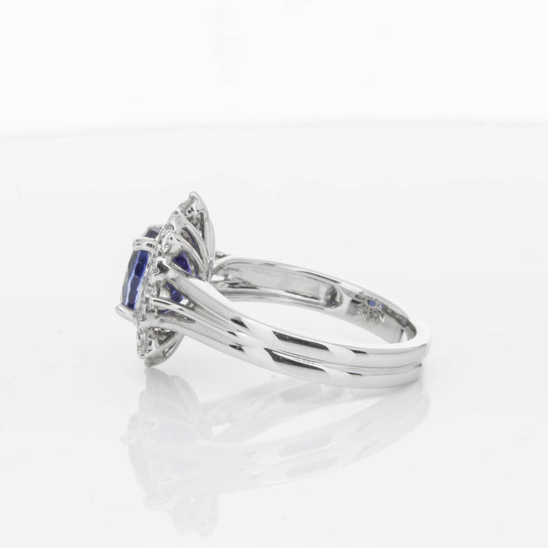 18ct White Gold Sapphire & Diamond Ring-Ring-Walker & Hall