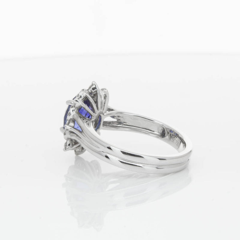 18ct White Gold Sapphire & Diamond Ring-Ring-Walker & Hall