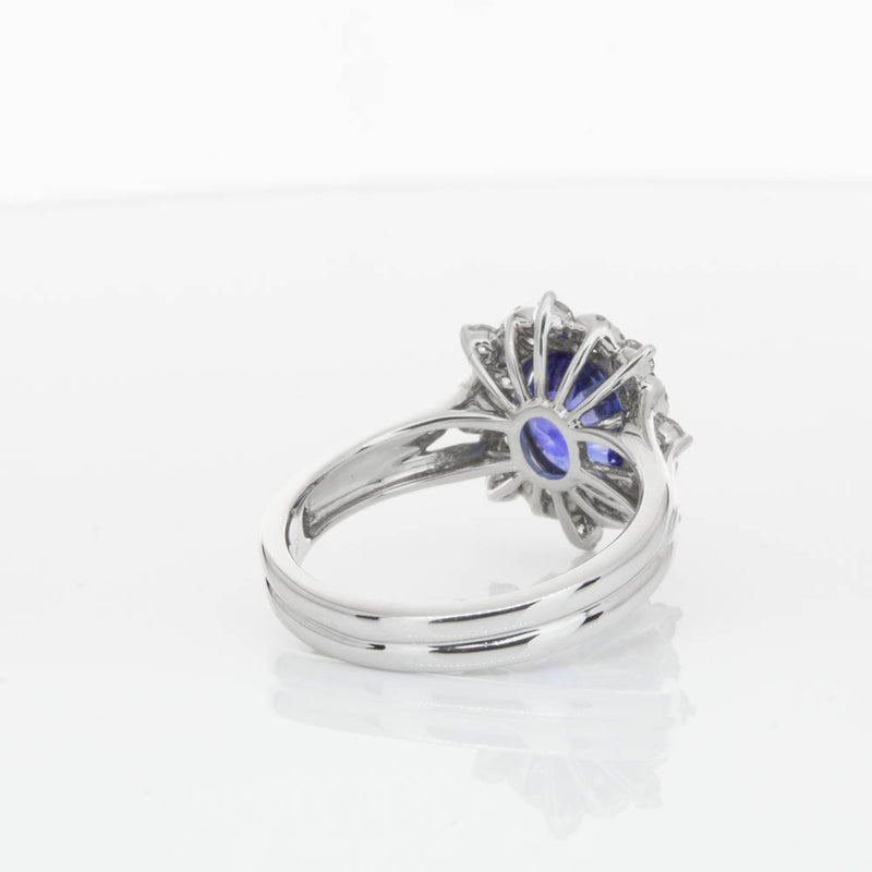 18ct White Gold Sapphire & Diamond Ring-Ring-Walker & Hall