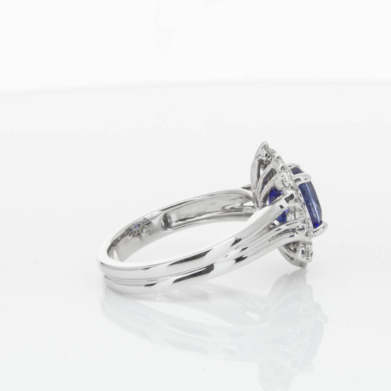 18ct White Gold Sapphire & Diamond Ring-Ring-Walker & Hall