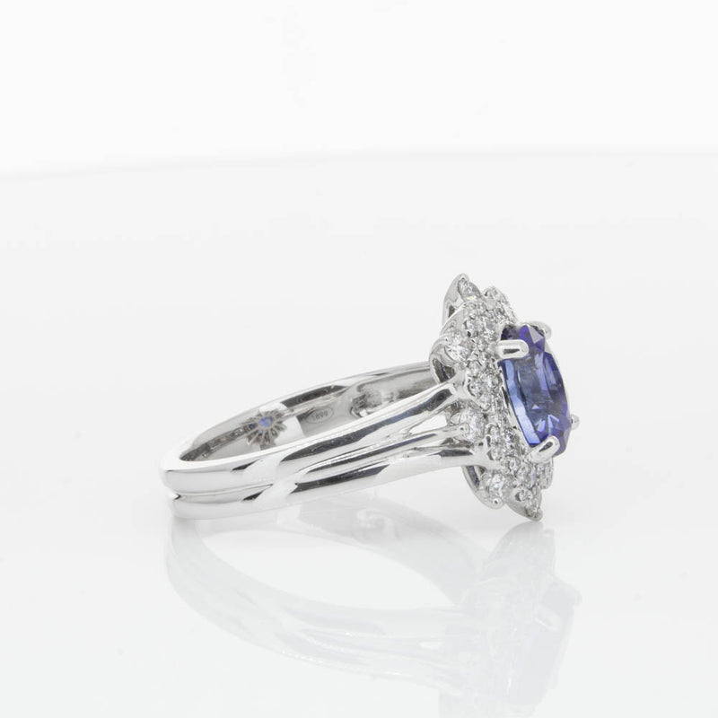 18ct White Gold Sapphire & Diamond Ring-Ring-Walker & Hall