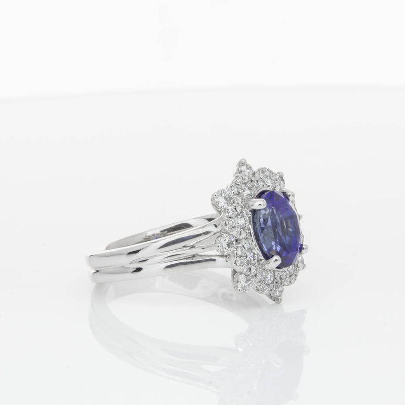 18ct White Gold Sapphire & Diamond Ring-Ring-Walker & Hall