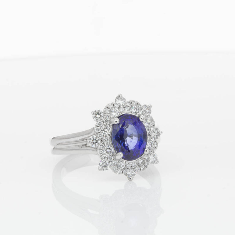 18ct White Gold Sapphire & Diamond Ring-Ring-Walker & Hall