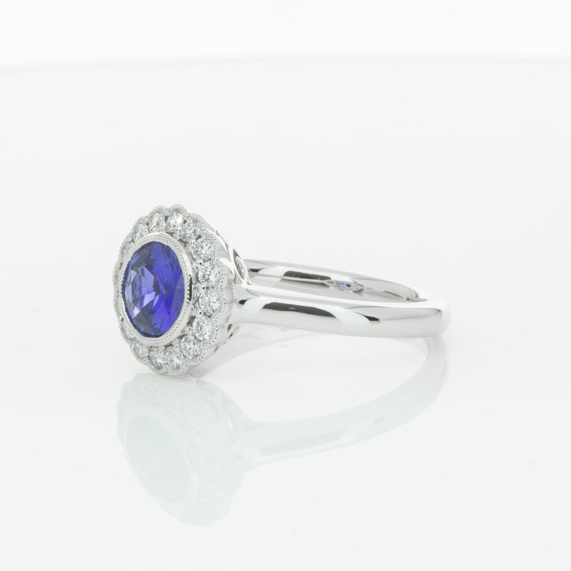 18ct White Gold Sapphire & Diamond Ring-Ring-Walker & Hall