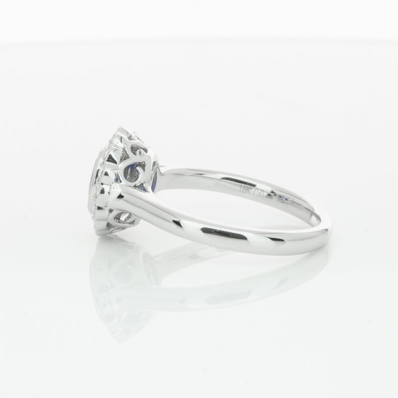 18ct White Gold Sapphire & Diamond Ring-Ring-Walker & Hall