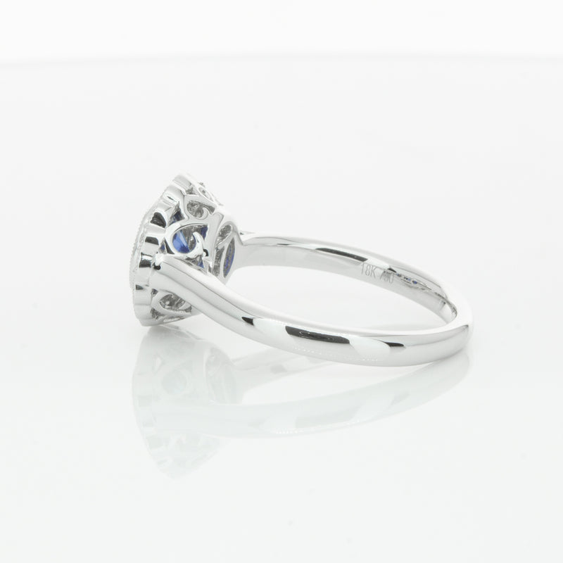 18ct White Gold Sapphire & Diamond Ring-Ring-Walker & Hall