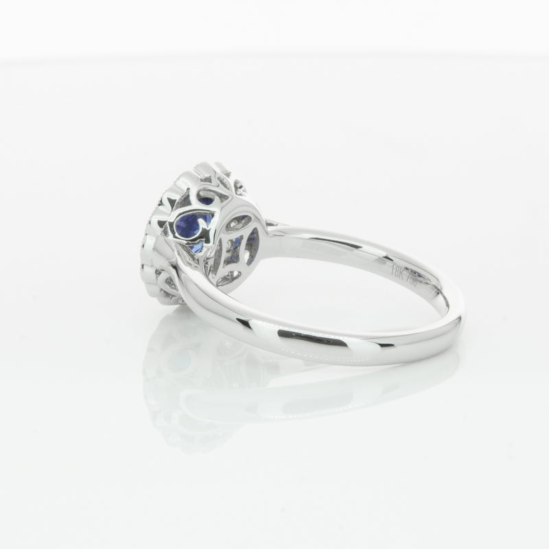 18ct White Gold Sapphire & Diamond Ring-Ring-Walker & Hall