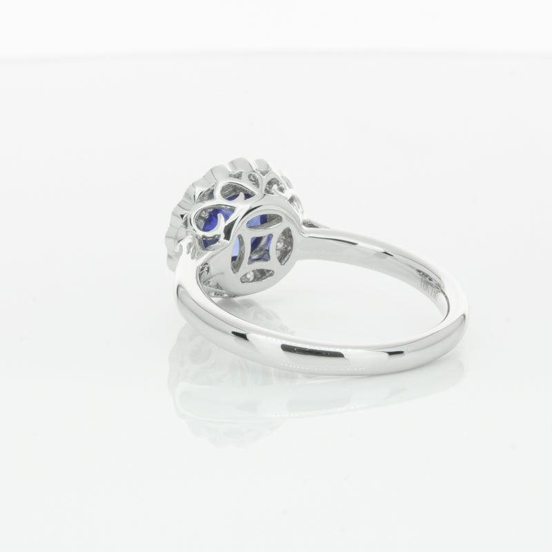 18ct White Gold Sapphire & Diamond Ring-Ring-Walker & Hall