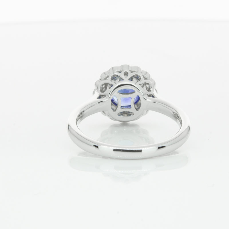 18ct White Gold Sapphire & Diamond Ring-Ring-Walker & Hall