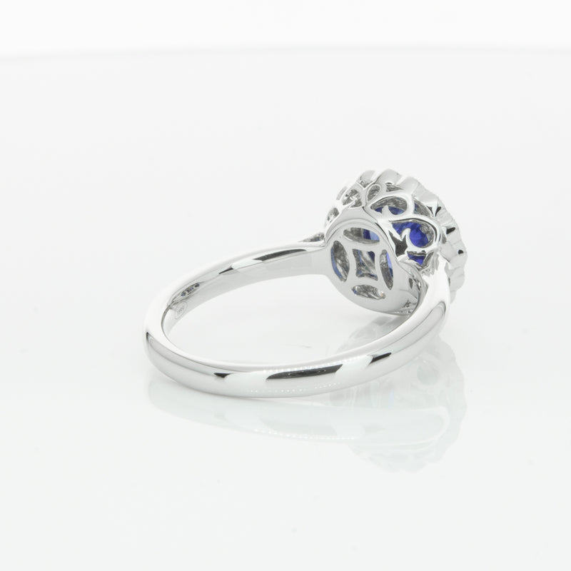 18ct White Gold Sapphire & Diamond Ring-Ring-Walker & Hall
