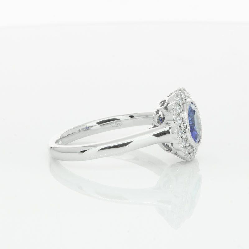 18ct White Gold Sapphire & Diamond Ring-Ring-Walker & Hall