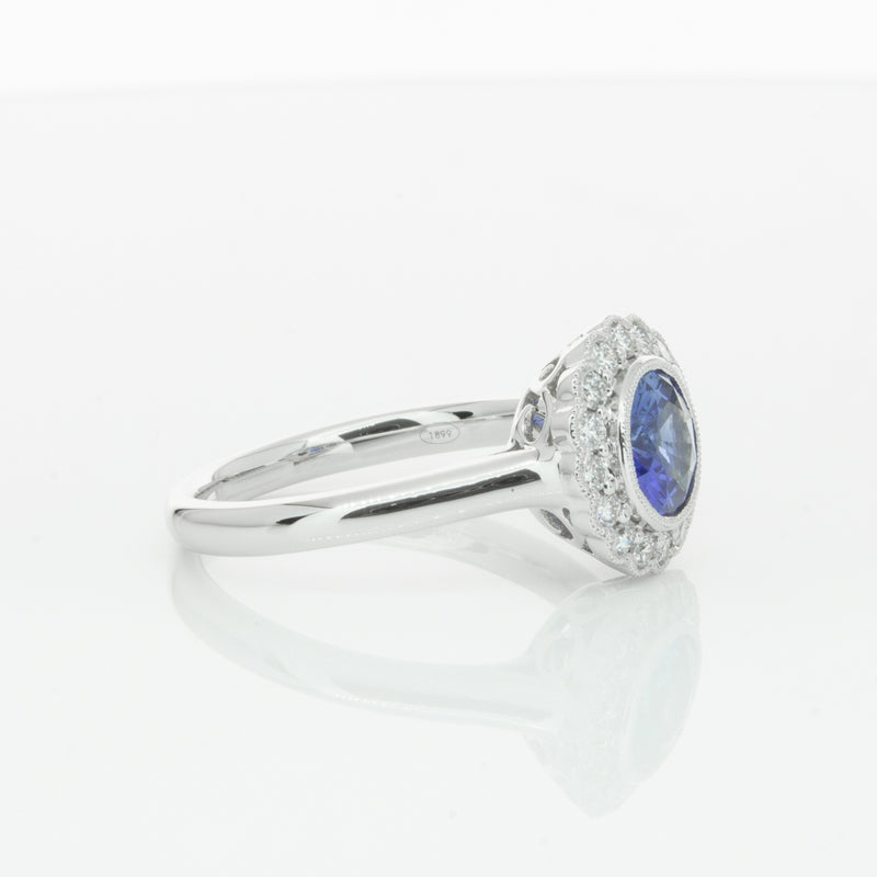 18ct White Gold Sapphire & Diamond Ring-Ring-Walker & Hall
