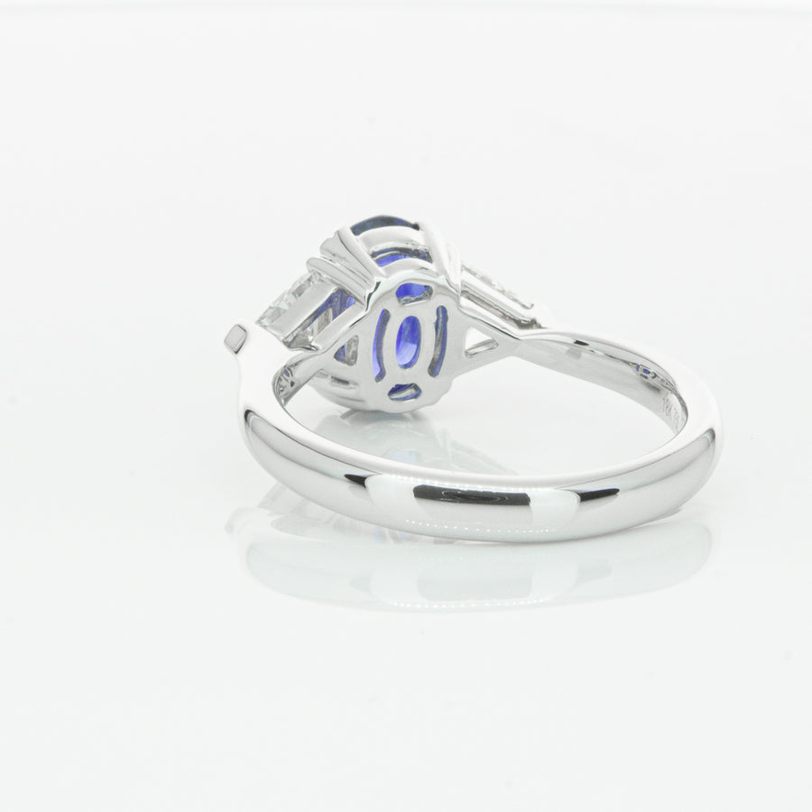 18ct White Gold 2.10ct Sapphire & Diamond Ring-Ring-Walker & Hall