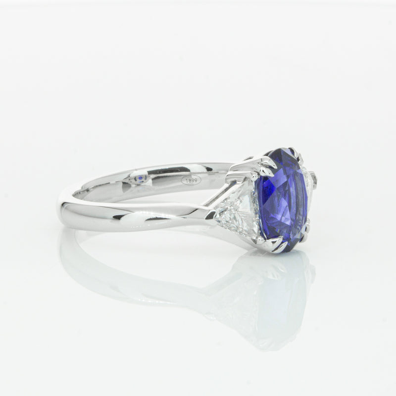 18ct White Gold 2.10ct Sapphire & Diamond Ring-Ring-Walker & Hall