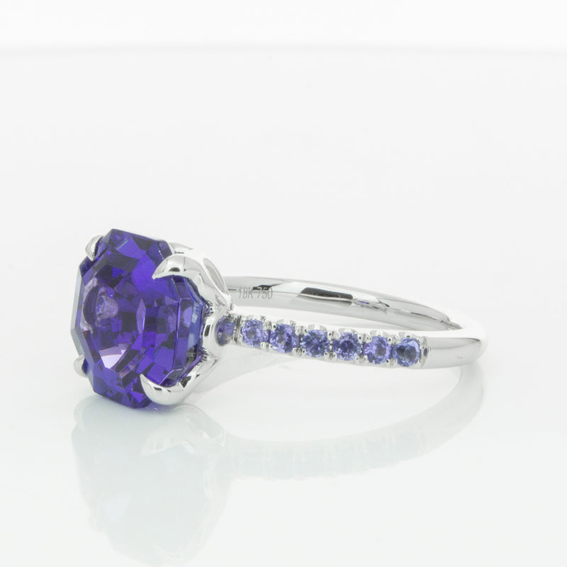 18ct White Gold Tanzanite Octavus Ring-Ring-Walker & Hall