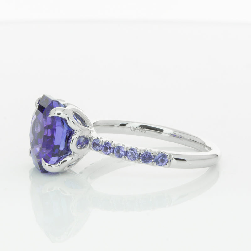 18ct White Gold Tanzanite Octavus Ring-Ring-Walker & Hall