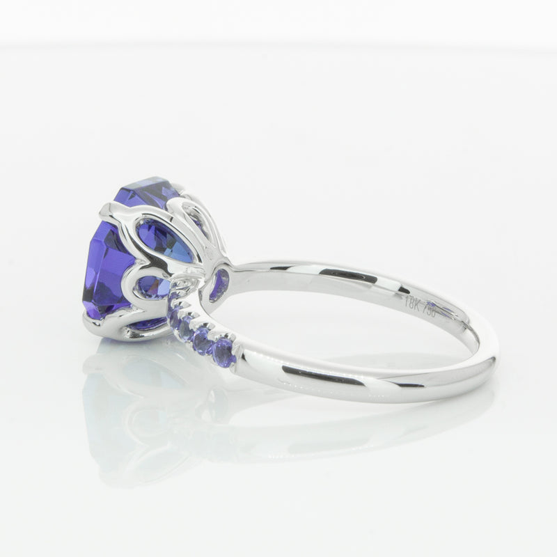 18ct White Gold Tanzanite Octavus Ring-Ring-Walker & Hall
