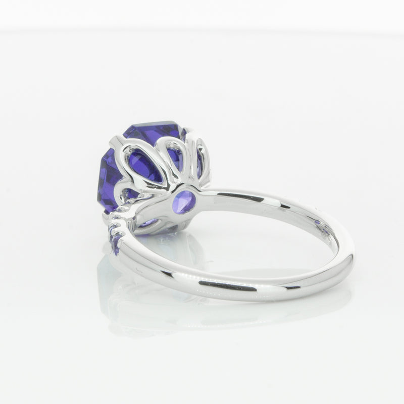 18ct White Gold Tanzanite Octavus Ring-Ring-Walker & Hall
