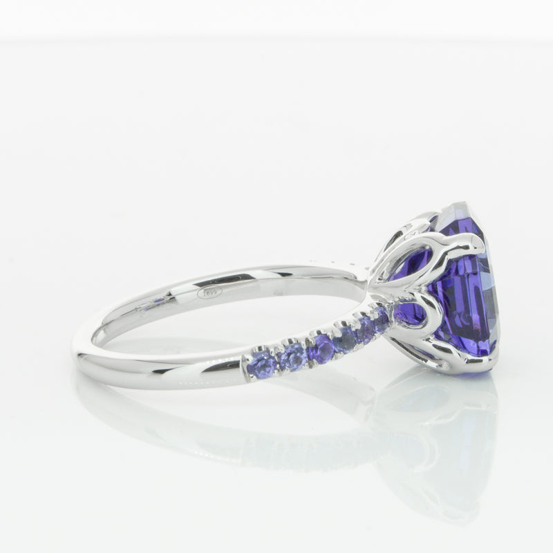 18ct White Gold Tanzanite Octavus Ring-Ring-Walker & Hall