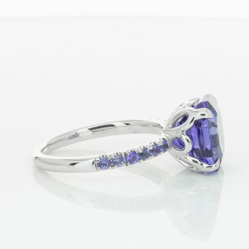 18ct White Gold Tanzanite Octavus Ring-Ring-Walker & Hall