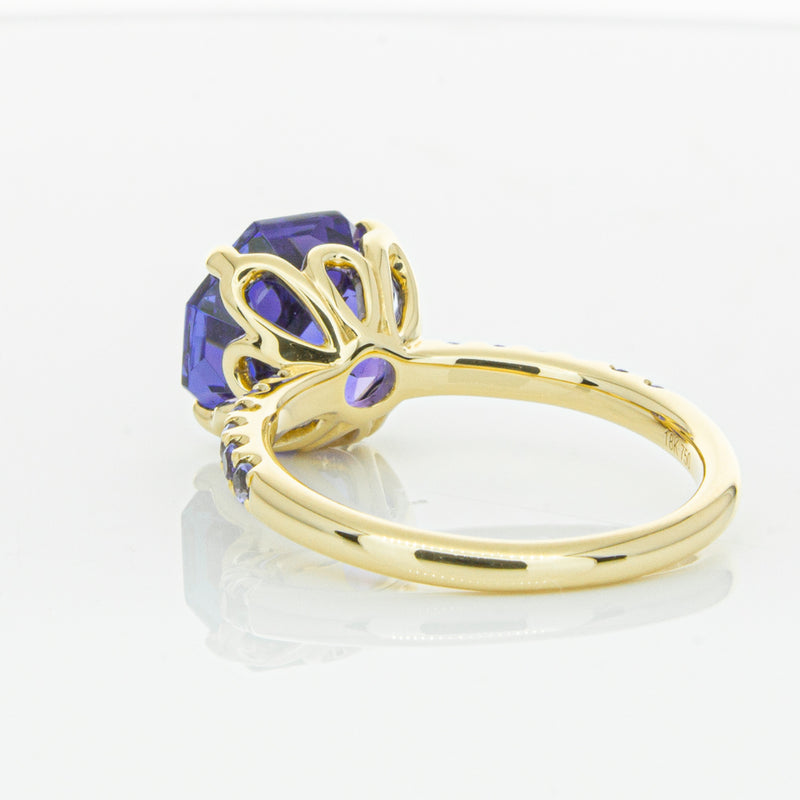 18ct Yellow Gold Tanzanite Octavus Ring-Ring-Walker & Hall