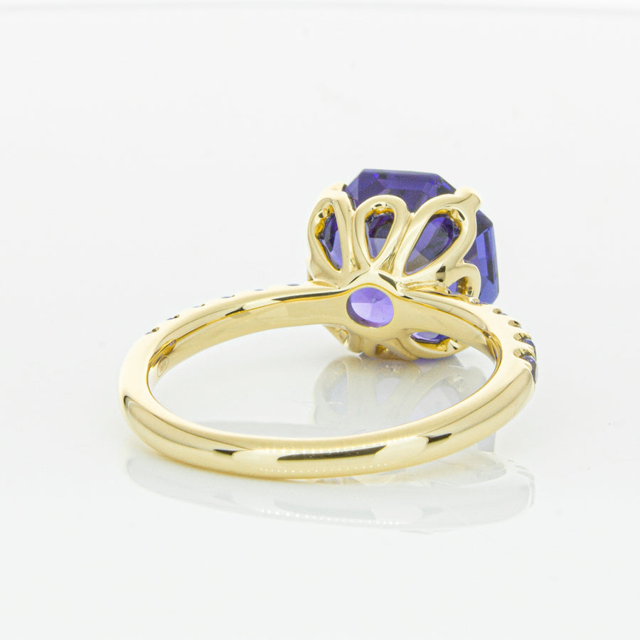 18ct Yellow Gold Tanzanite Octavus Ring-Ring-Walker & Hall