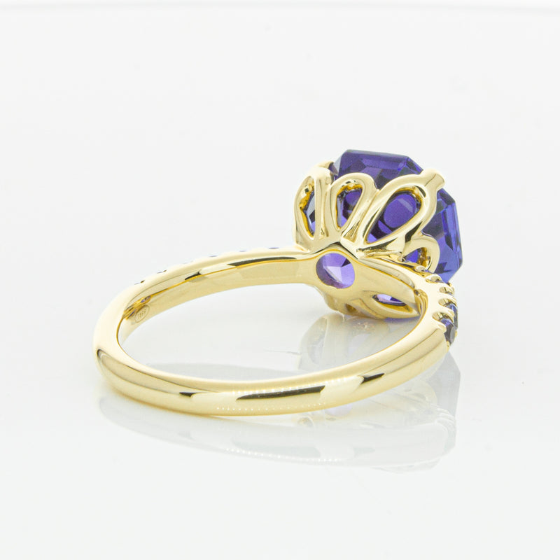 18ct Yellow Gold Tanzanite Octavus Ring-Ring-Walker & Hall