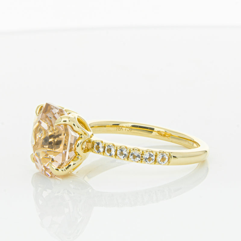 18ct Yellow Gold Morganite Octavus Ring-Ring-Walker & Hall