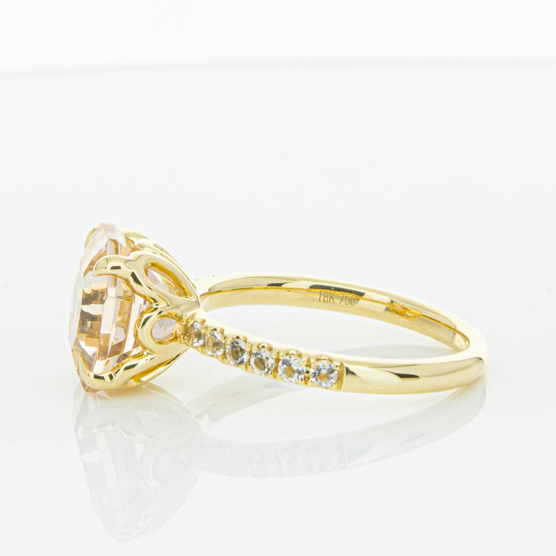 18ct Yellow Gold Morganite Octavus Ring-Ring-Walker & Hall