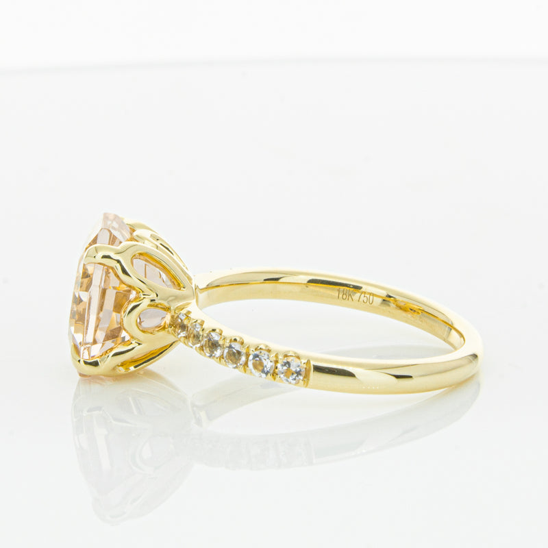 18ct Yellow Gold Morganite Octavus Ring-Ring-Walker & Hall