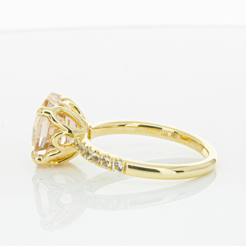 18ct Yellow Gold Morganite Octavus Ring-Ring-Walker & Hall