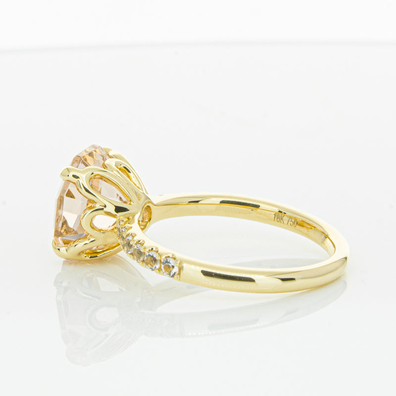 18ct Yellow Gold Morganite Octavus Ring-Ring-Walker & Hall