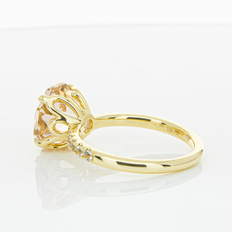18ct Yellow Gold Morganite Octavus Ring-Ring-Walker & Hall
