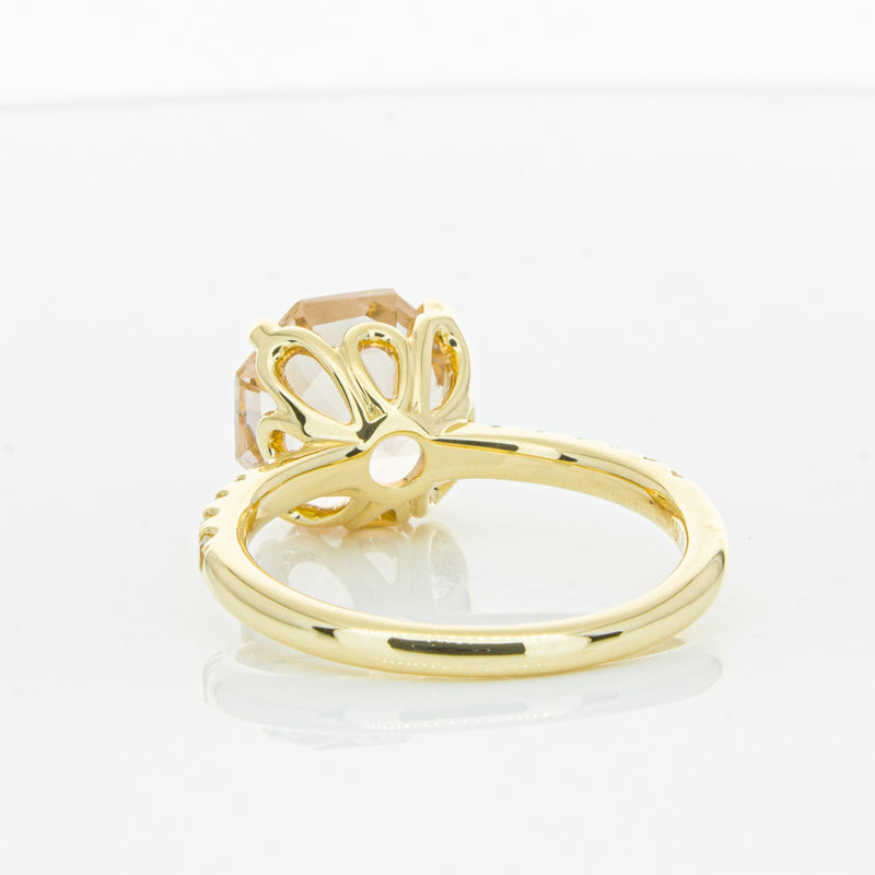 18ct Yellow Gold Morganite Octavus Ring-Ring-Walker & Hall