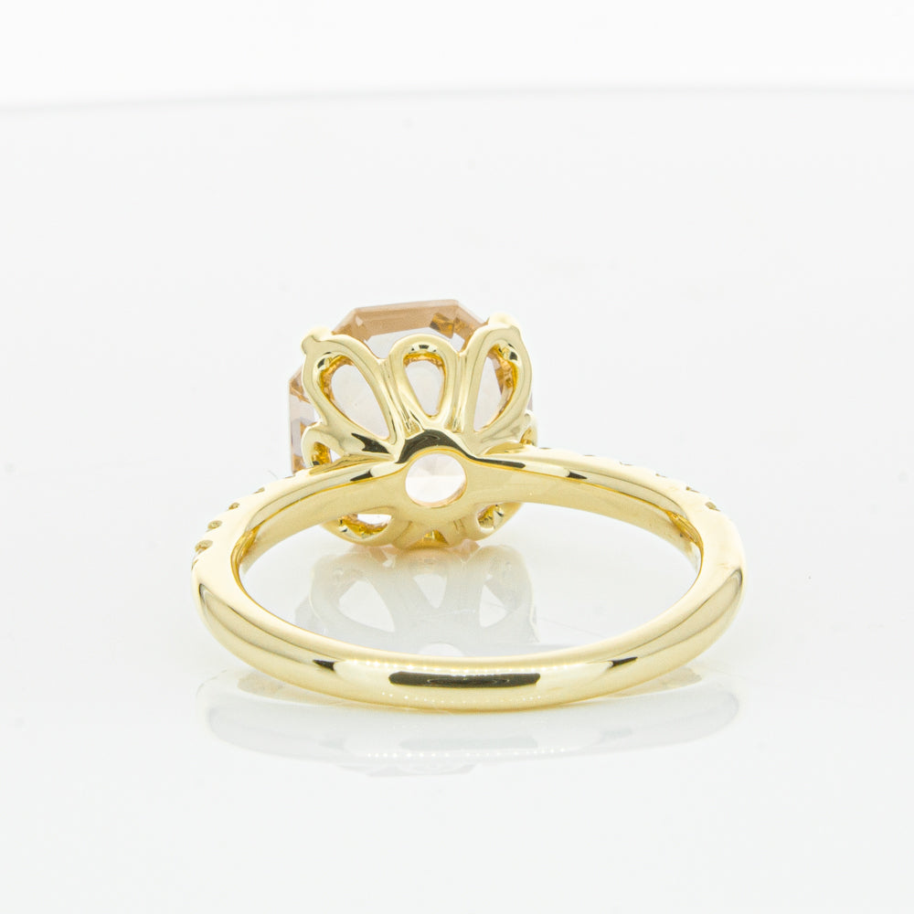 18ct Yellow Gold Morganite Octavus Ring-Ring-Walker & Hall