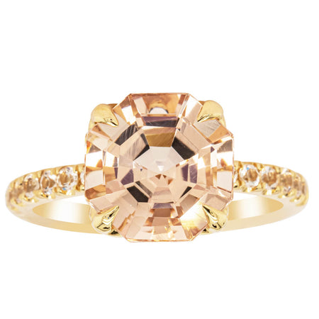 18ct Yellow Gold Morganite Octavus Ring-Ring-Walker & Hall