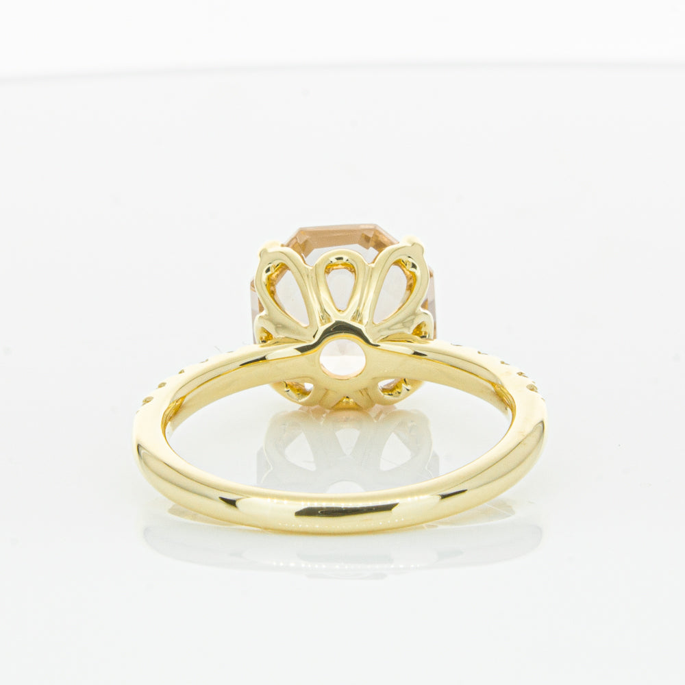 18ct Yellow Gold Morganite Octavus Ring-Ring-Walker & Hall