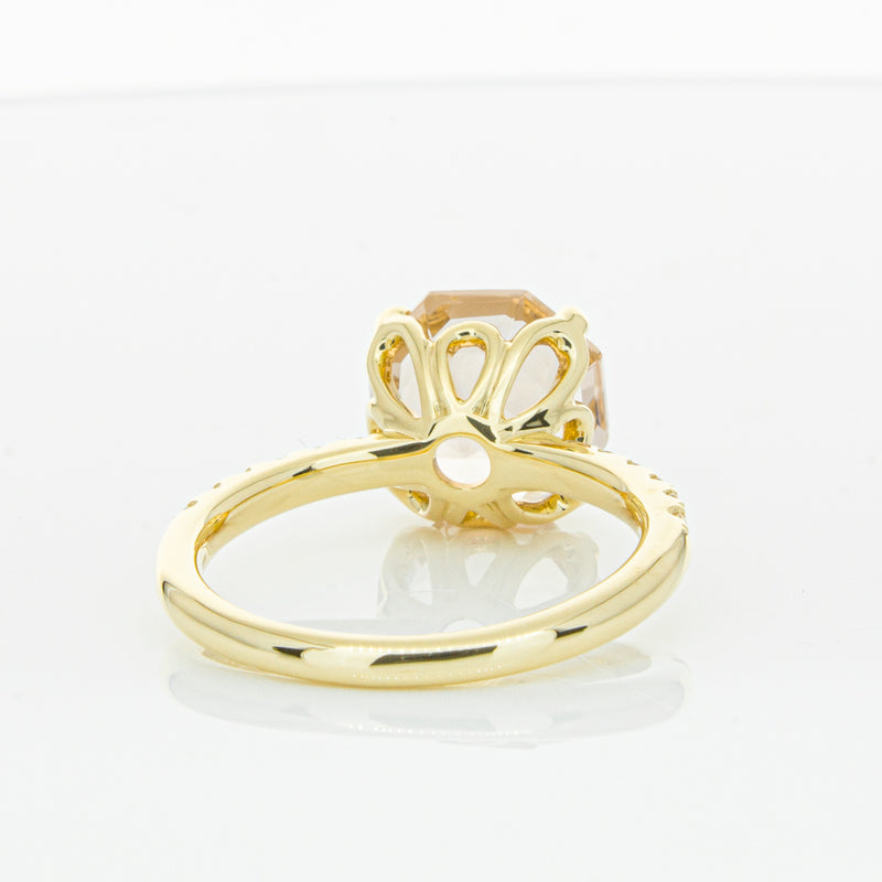 18ct Yellow Gold Morganite Octavus Ring-Ring-Walker & Hall